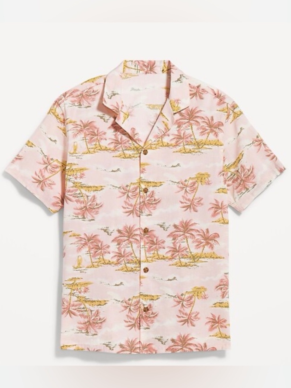 Old Navy Tropical Palm Tree Printed Button Down Camp Shirt XL